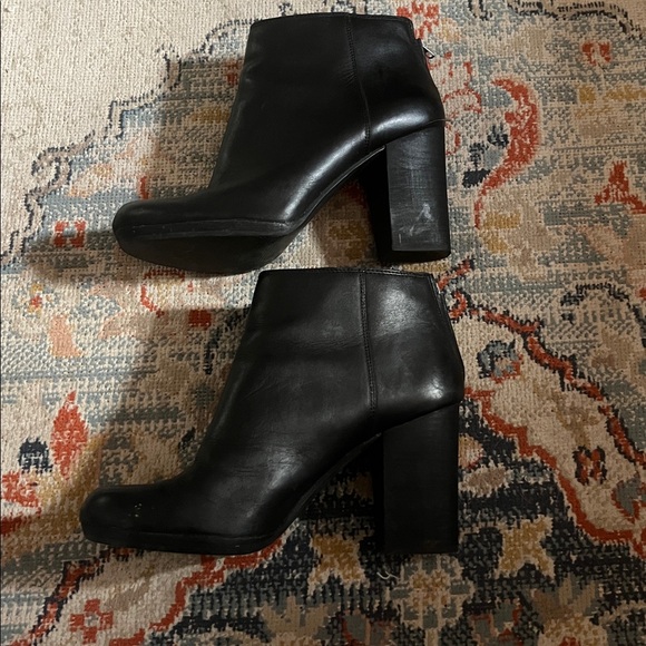 Madewell Caleb zipper back Elegant Black Ankle Boots women’s size 10 leather - Picture 3 of 13